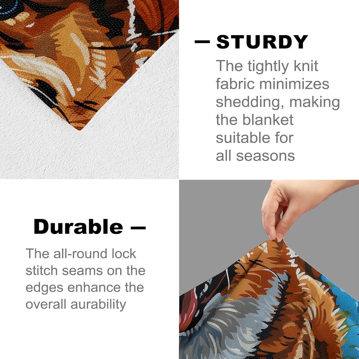 Playful Corgi Dog Blanket for Girls Boys Kids, Flannel Cute Vibrant Blankets Gifts, Meadow Botanical and Puppy Soft Warm Cozy Throws for Sofa Couch Bed Living Room Bedroom Home Decor 60" x 50" - Image 4