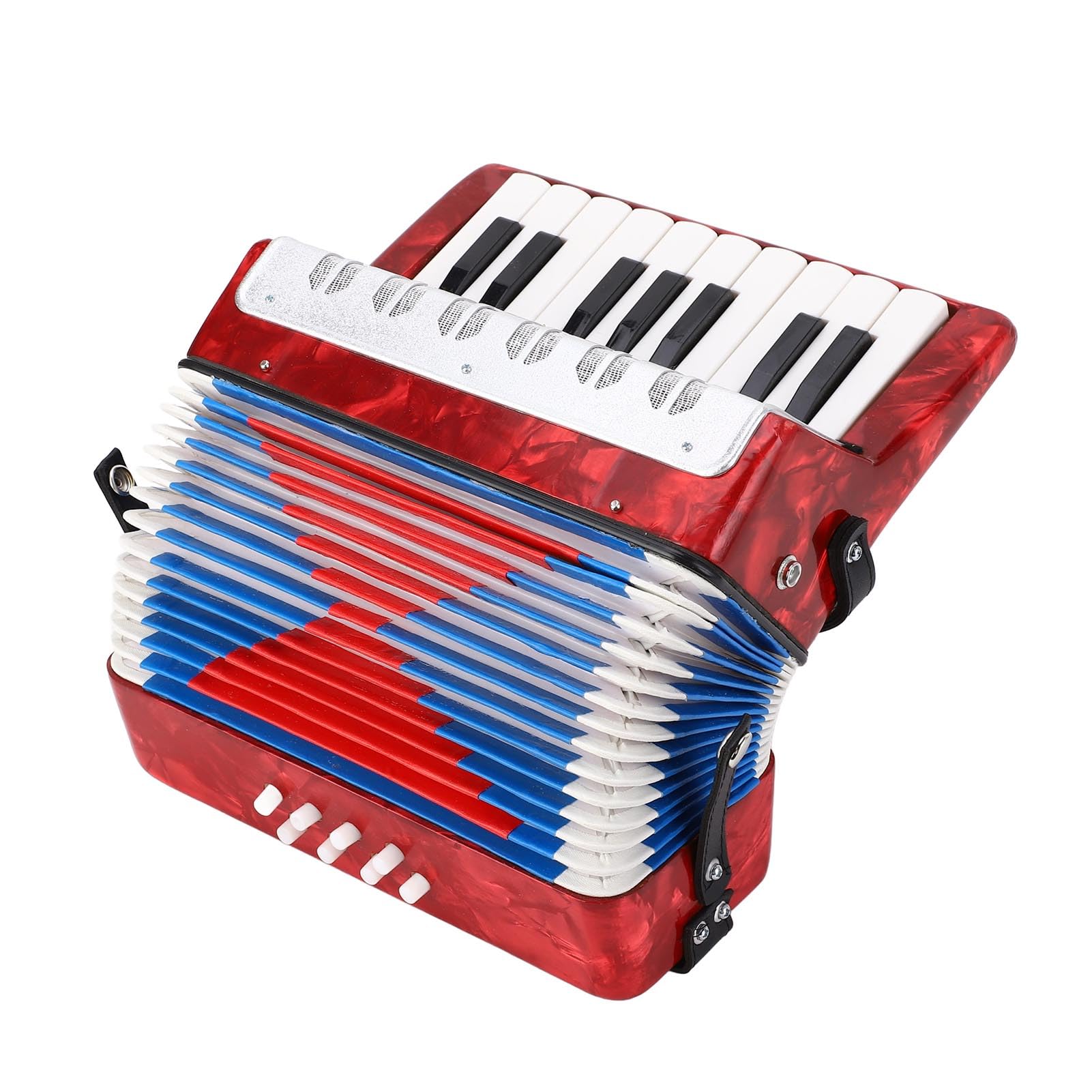 Eminchu Strumento Musicale per Fisarmonica a Piano, Leggero e Resistente, 17 Tasti, 8 Bassi, per Studenti Principianti, in Celluloide ABS per Bambini (GREEN) (rosso)