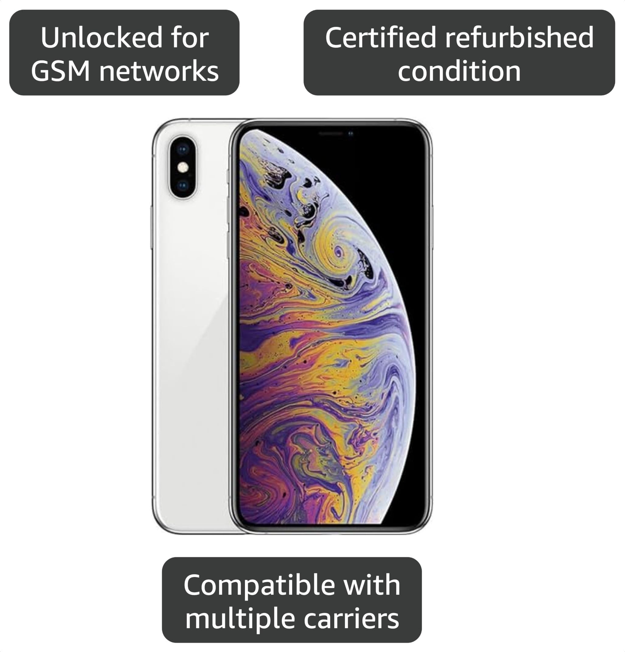Amazon.com: Apple Iphone XS Max, 256GB, Silver - Fully Unlocked
