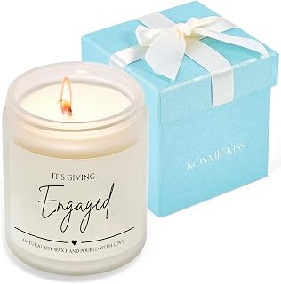Kosmickiss Engagement Gifts for Couples Women, Bridal Shower Bride to Be Gift, Engaged Scented Soy Wax Candle, Fiance Gifts for Women