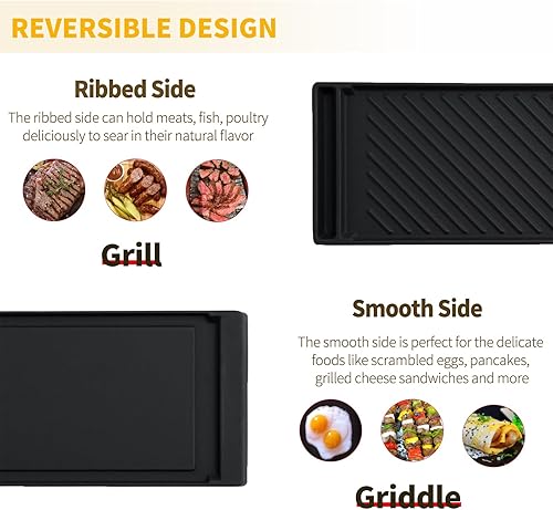 Miniatura 6 de DG61-00859A Piezas de repuesto de plancha para estufas Samsung, placa superior de plancha de gas Samsung, parrilla central reversible de hierro