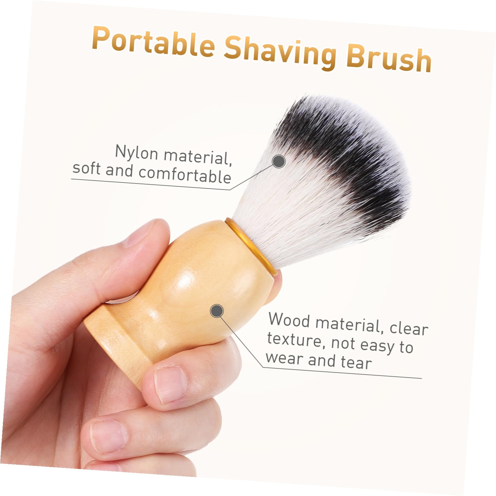 10 Pezzi Spazzola Barba Uomo con Setole Morbide Nylon Manico Ergonomico in Legno Resistente all Acqua per Cura Delicata e Rasatura Precisa Quotidiana Viaggio