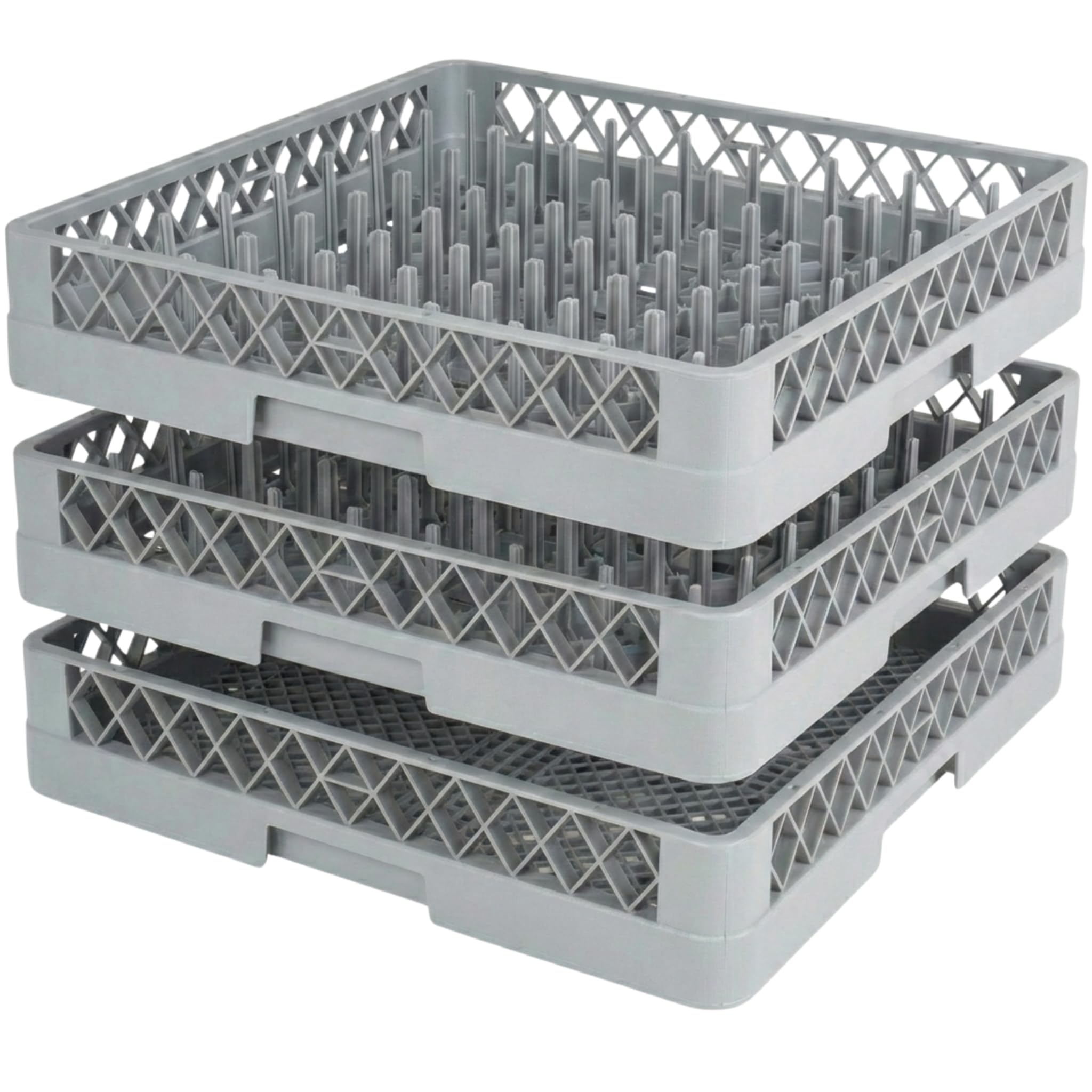 MORLEOS  2+1 Set Spülkorb 50x50 für Gastro Spülmaschine – 2X Tellerspülkorb + 1x Besteckspülkorb (Durchfallschutz) Geschirrkorb für Restaurant Hotel Catering - Abtropfkorb