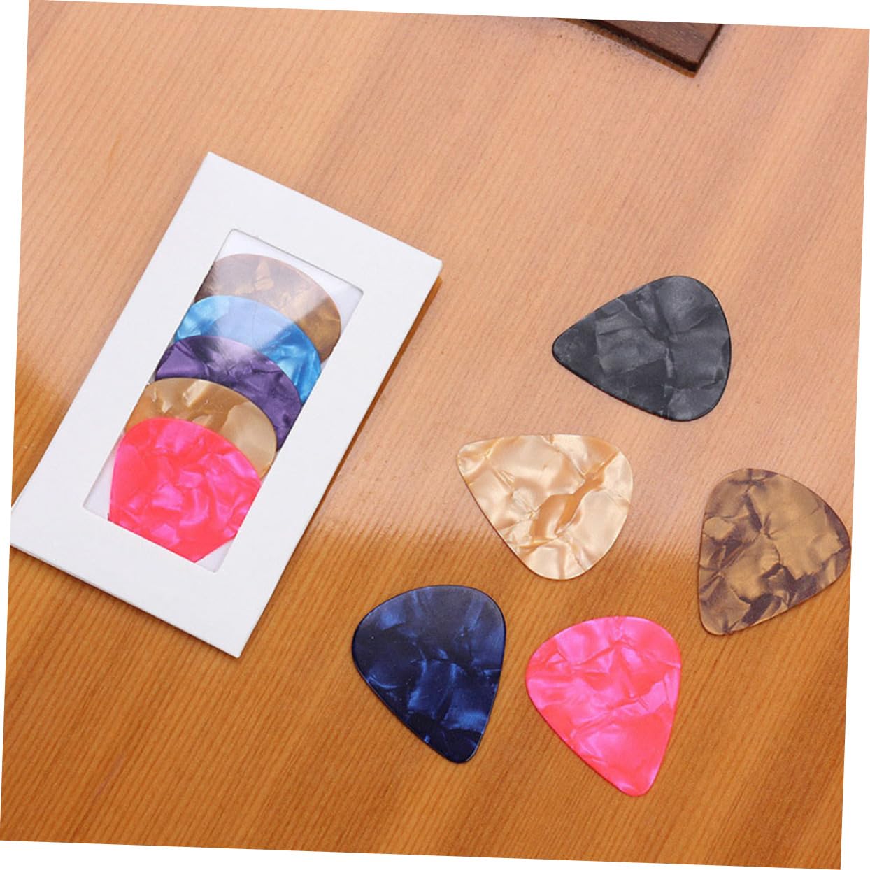 5Pcs Assorted Color Guitar Picks, Lightweight Plastic Plectrums for Acoustic Electric, Bass & Ukulele - Image 2