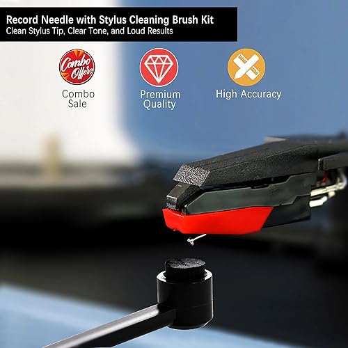 Miniatura 3 de Paquete de 5 agujas de repuesto para tocadiscos de vinilo para Crosley Victrola ION Jenson Boytone York-Yorx, agujas para tocadiscos con kit de