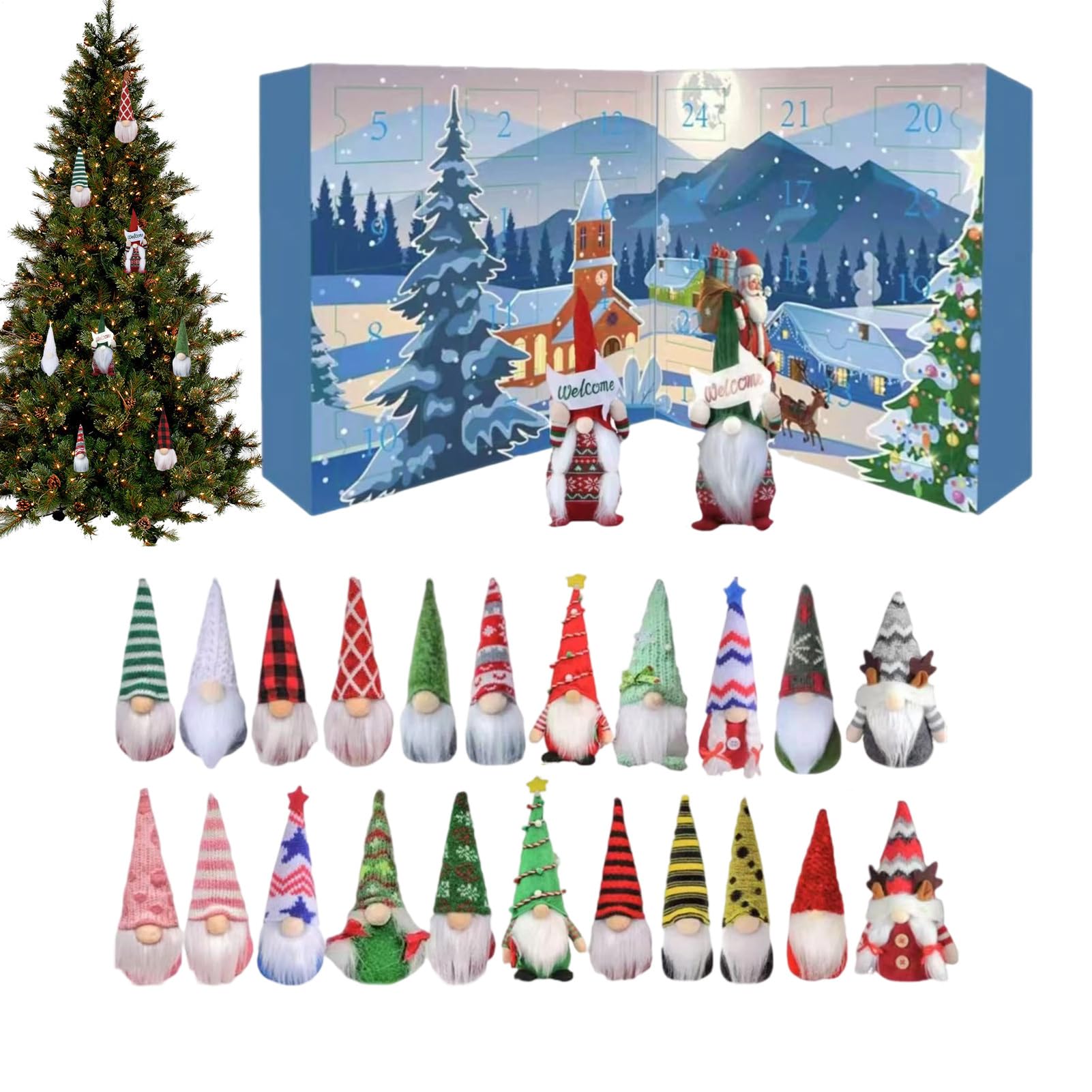 de calendrier de l'Avent | 24 jours Décoration Elfes