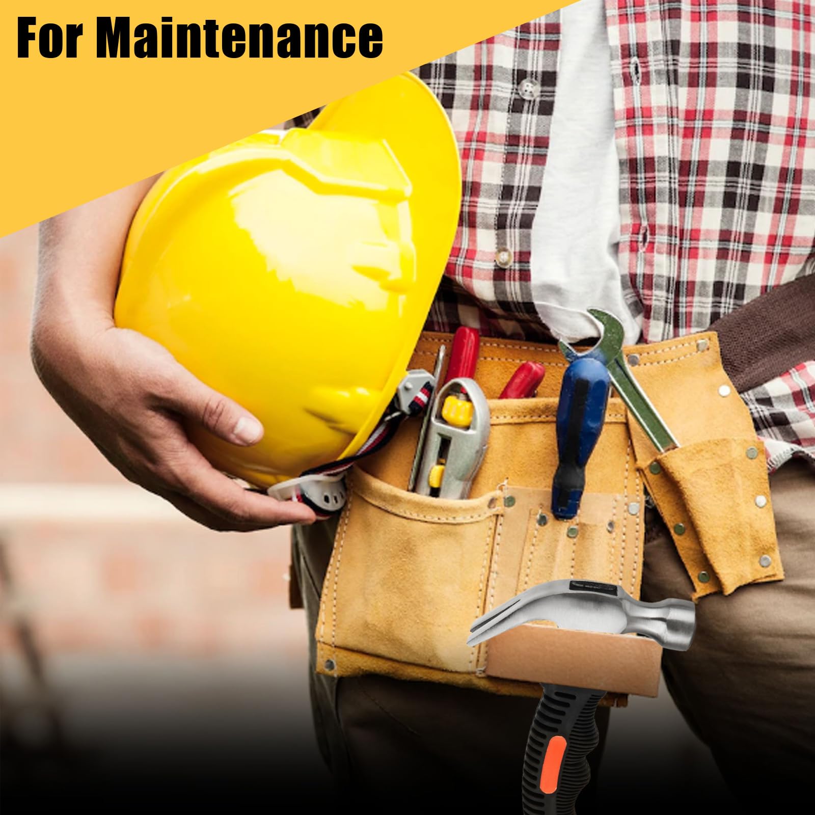 LEPEVNEY Mini Marteau à Panne Fendue De 113,4 G – Poignée En Caoutchouc Pour Une Prise En Main Facile – Dissolvant Multifonction Pour La Maison, La Moquette Et Les Murs – Poignée Antidérapante De