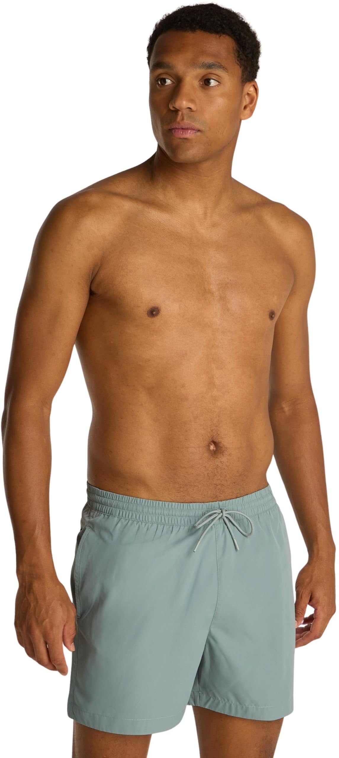 Calvin Klein Men's Medium Drawstring Mid Length Swim Shorts, Blue (Lead), XXL