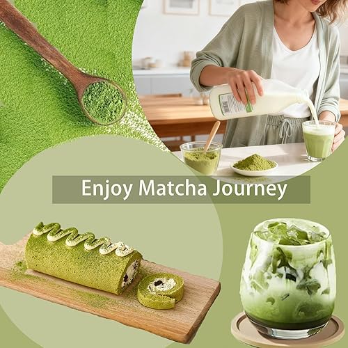 Miniatura 7 de Juego de batidor de matcha, 7 piezas, incluye cuenco con boquilla, batidor y soporte, cuchara de bambú, cuchara, tamiz inoxidable, regalo ideal para