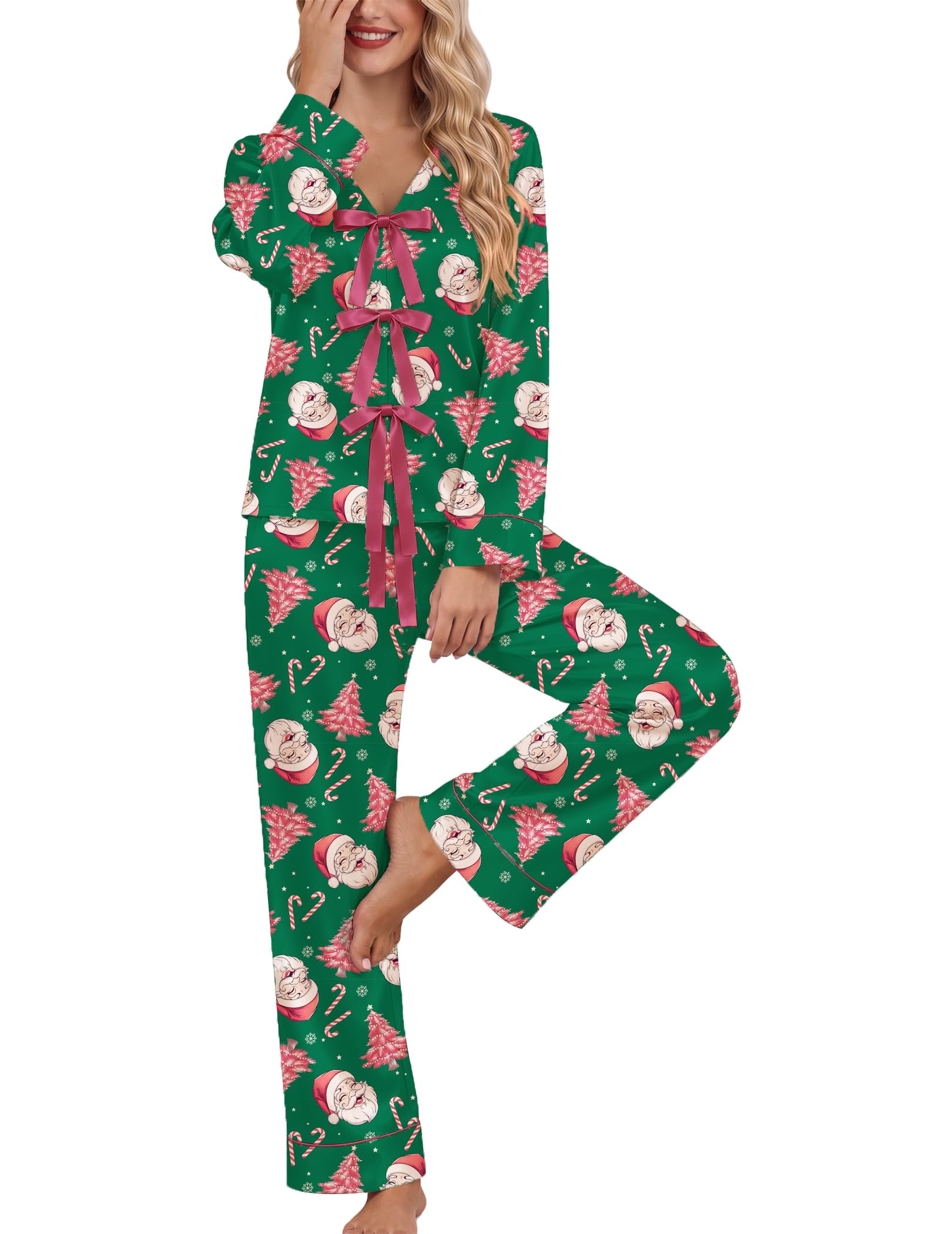 Ekouaer Silk Pajama Set