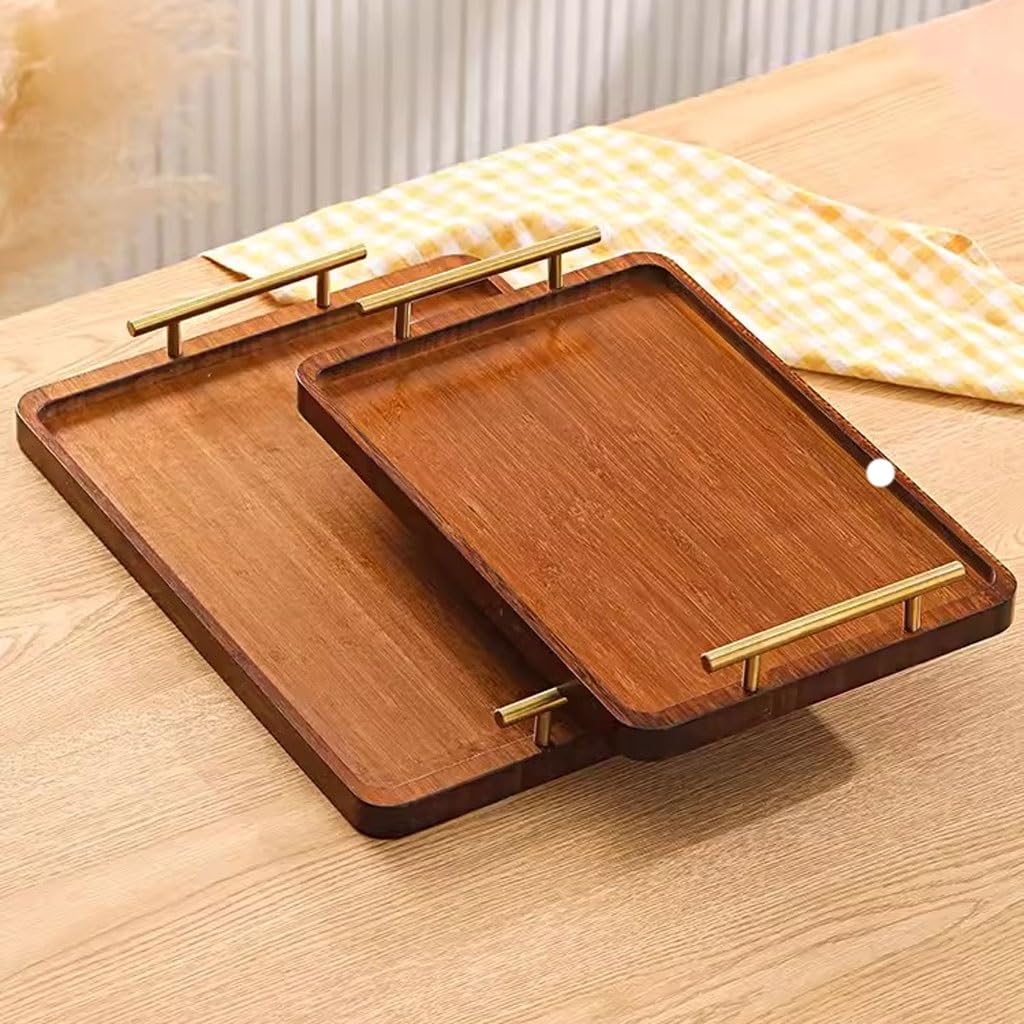 Bandejas Servir Comida Bandeja Rectangular for el hogar, Bandeja de té la Tarde, for Aperitivos, cafetería, Restaurante, con asa Mesa Cama