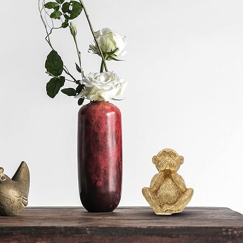 Miniatura 7 de Figura de mono de resina, 3 piezas de resina, adorno de mono de resina, decoración de mono dorado de resina, no se ve, no habla, no malvado (tamaño