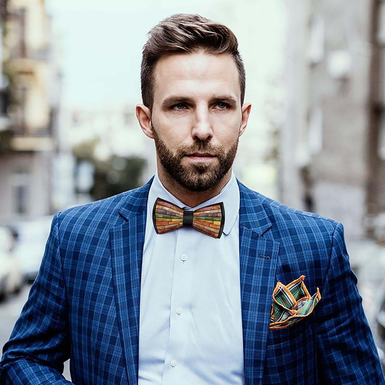 Wall Brick Colored Novelty Men's Bow Tie Pre-tied Adjustable Bowtie Accessories for Wedding Party