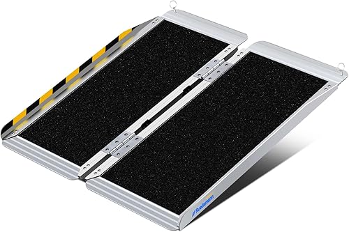 Miniatura 27 de Ruedamann Rampa portátil para sillas de ruedas de 2 pies para puertas, rampa de aluminio antideslizante para sillas de ruedas, rampa plegable