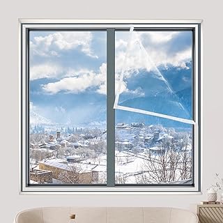 Fenster Isolierfolie Thermo Cover für Innen,Kälteschutzfolie Fenster,Transparente Planen-Fenster-Isolierfolie,Isolierte Fensterfolie für Winter und Kälte,Zuschneidbare (60x100cm/24"x39")