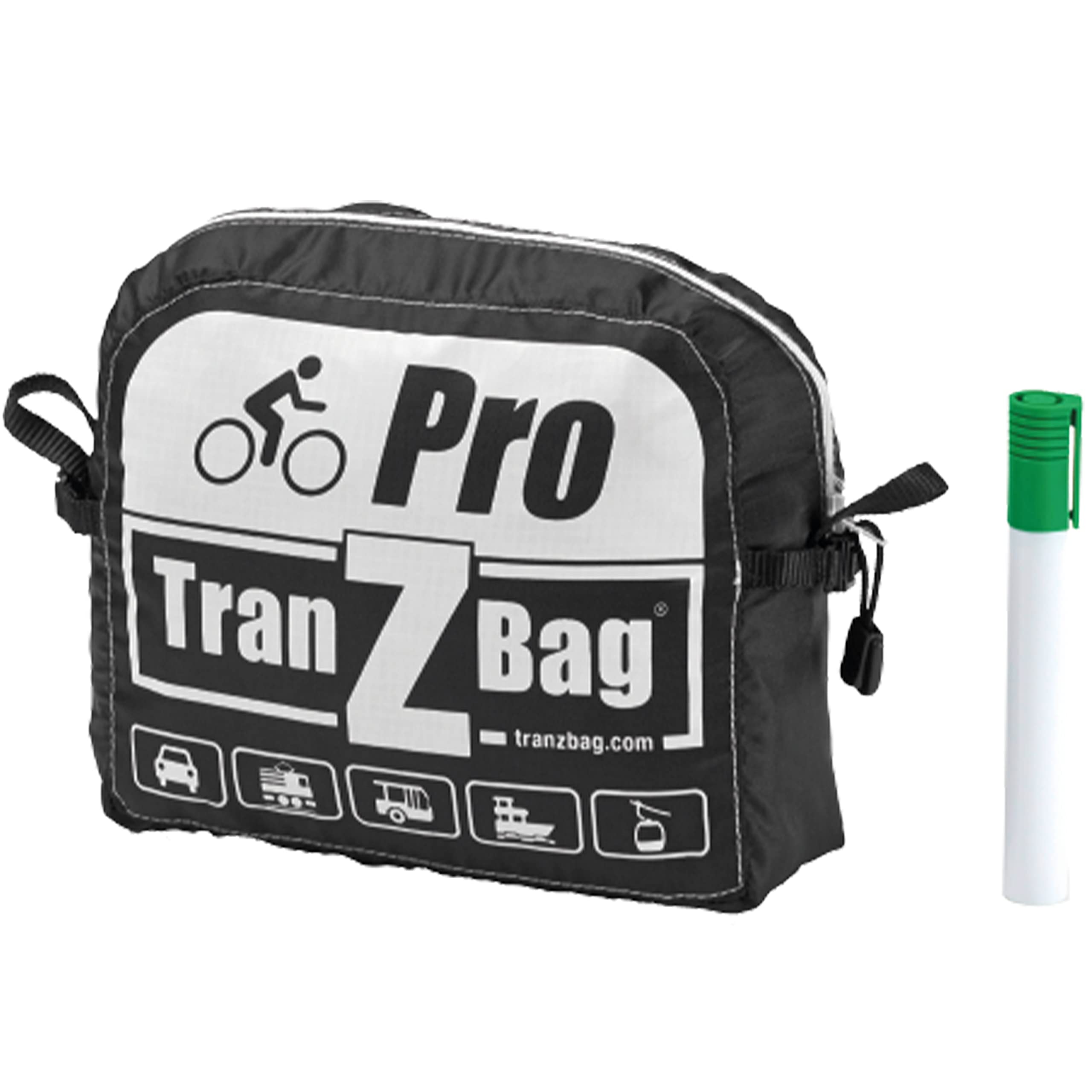 Borsa per il trasporto di biciclette TranZbag PRO, protezione per il trasporto di ruote da 26" a 29+" (pieghevole, dimensioni minime, tracolla, uso universale, doppia cerniera), Nero