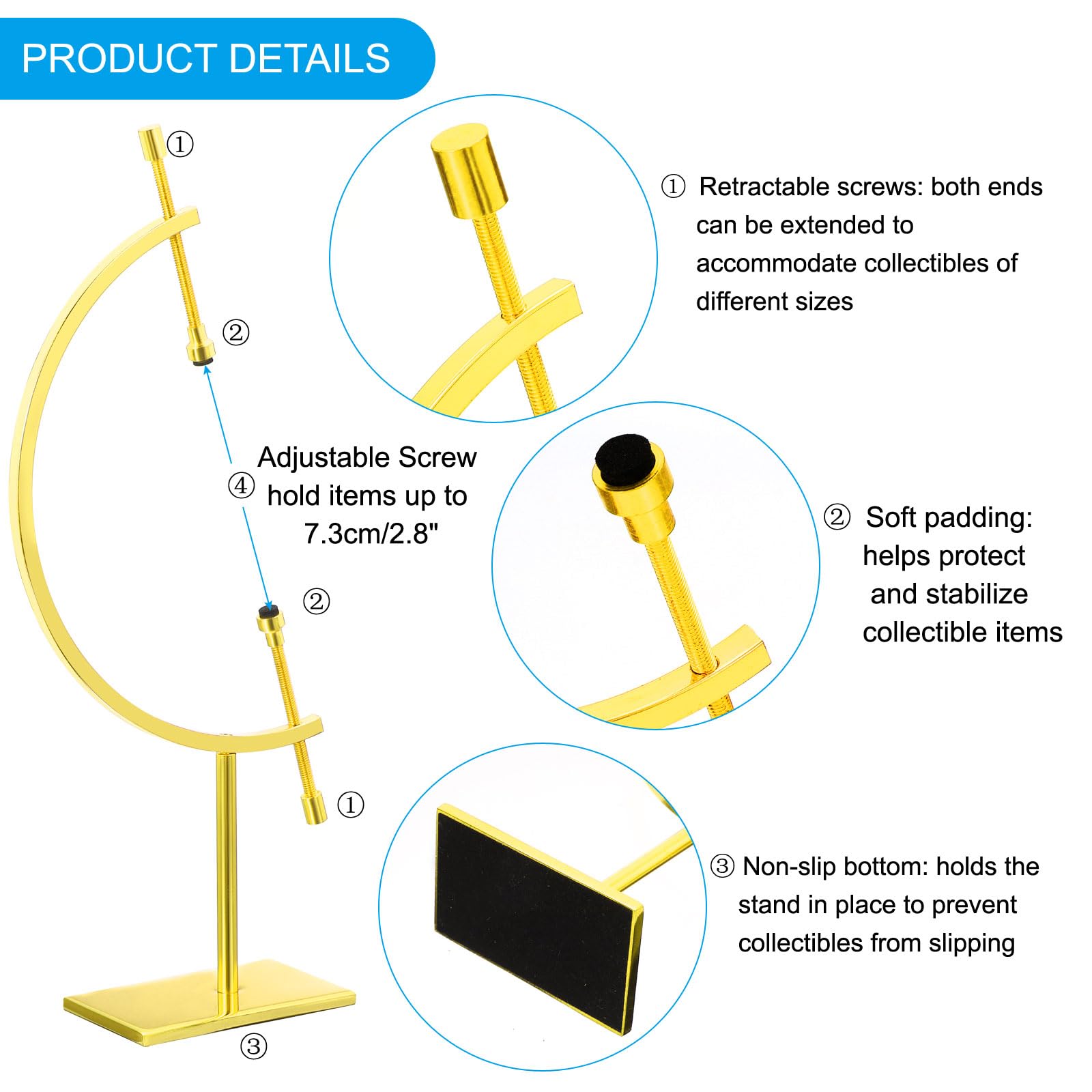 PATIKIL Metal Sphere Display Stand - Image 3