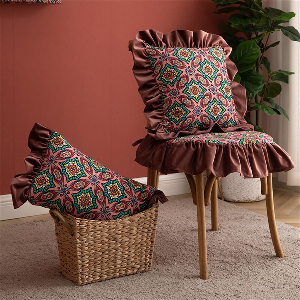 HBJWOV ometric Ethnic Wind Living Room Sofa Waist Pillow Bedroom Cushion Retro Red Long Printed