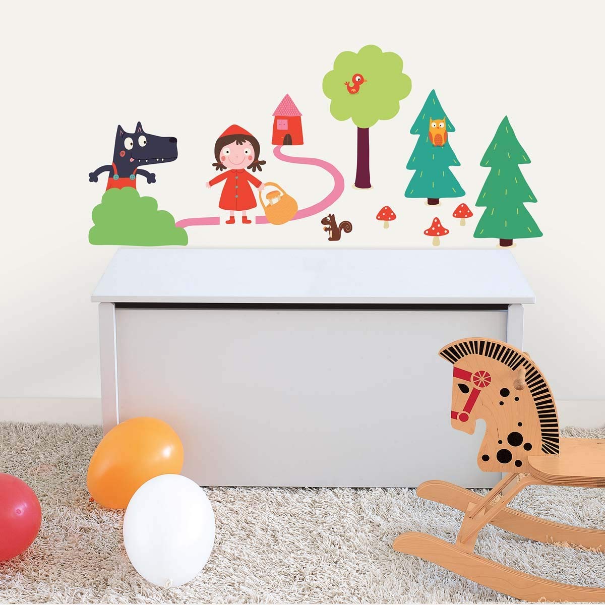 Home Stickers Host 277 - Adhesivos decorativos para pared, diseño de Caperucita Roja
