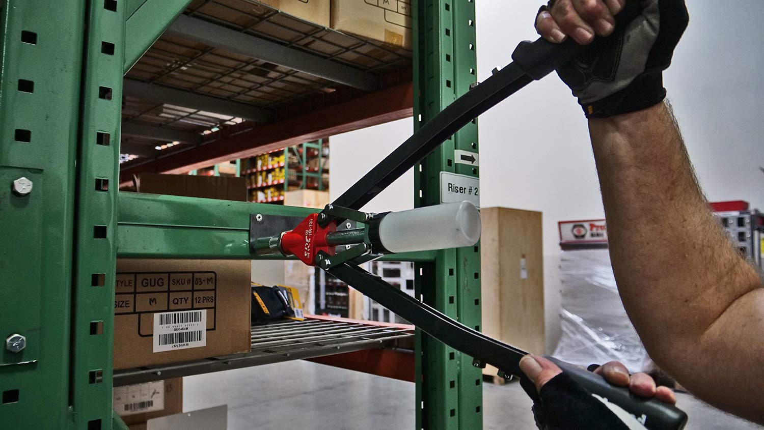 Proferred T01003 Lever-Operated Hand Rivet Tool Model HR 730,Red and Black