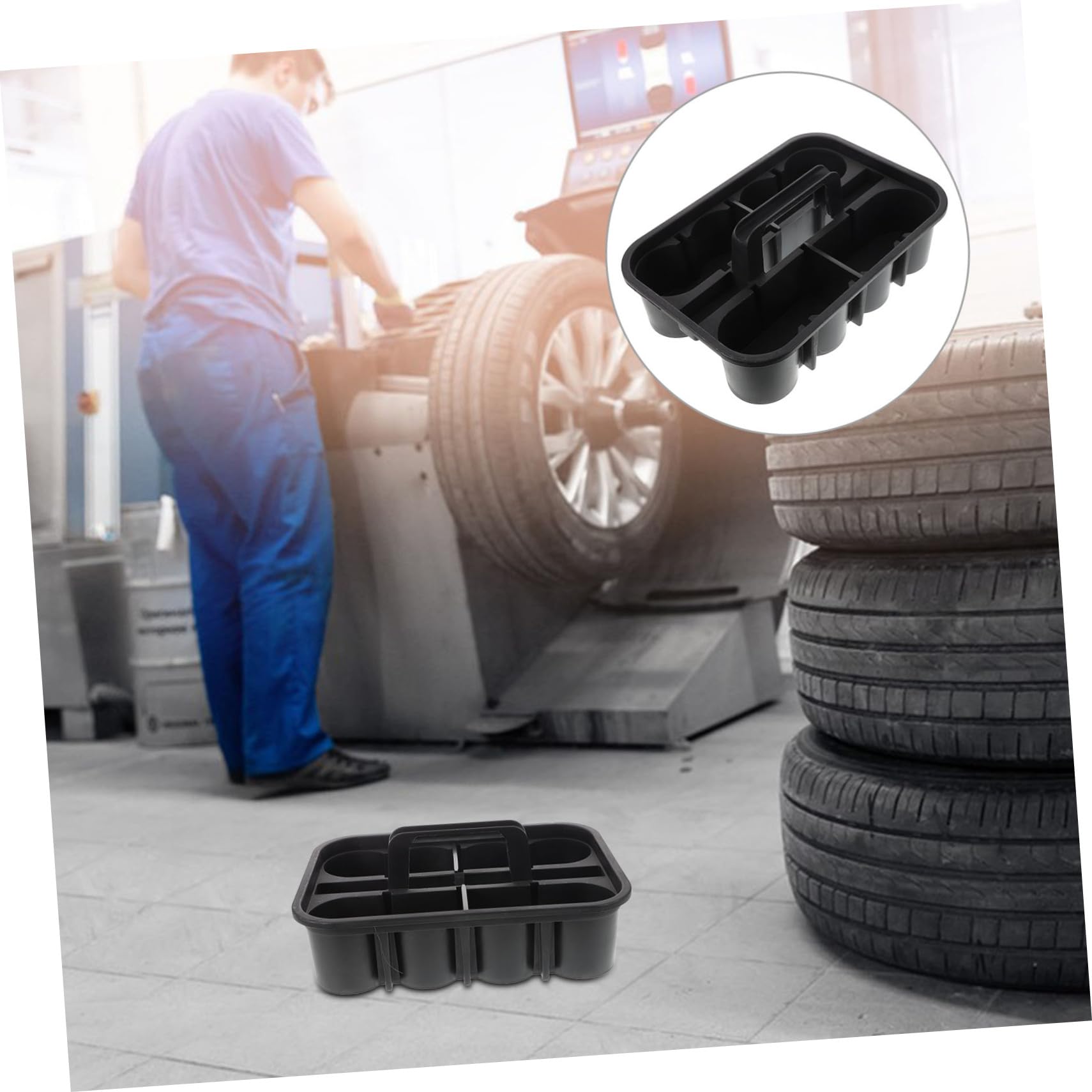 Cesta De Herramientas De Limpieza Del Coche Suministros De Lavado De Autos Cesta De Limpieza Soporte Para Botella De Spray Organizador De Coche Para Cosas De Bebe Grey Páginas