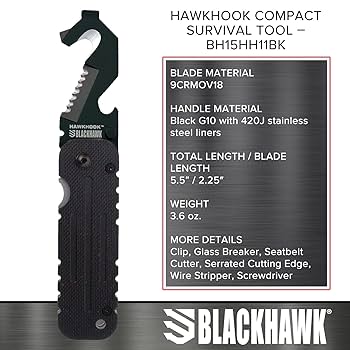 Amazon.com: BLACKHAWK HAWKHOOK Compact Survival Multitool, 2