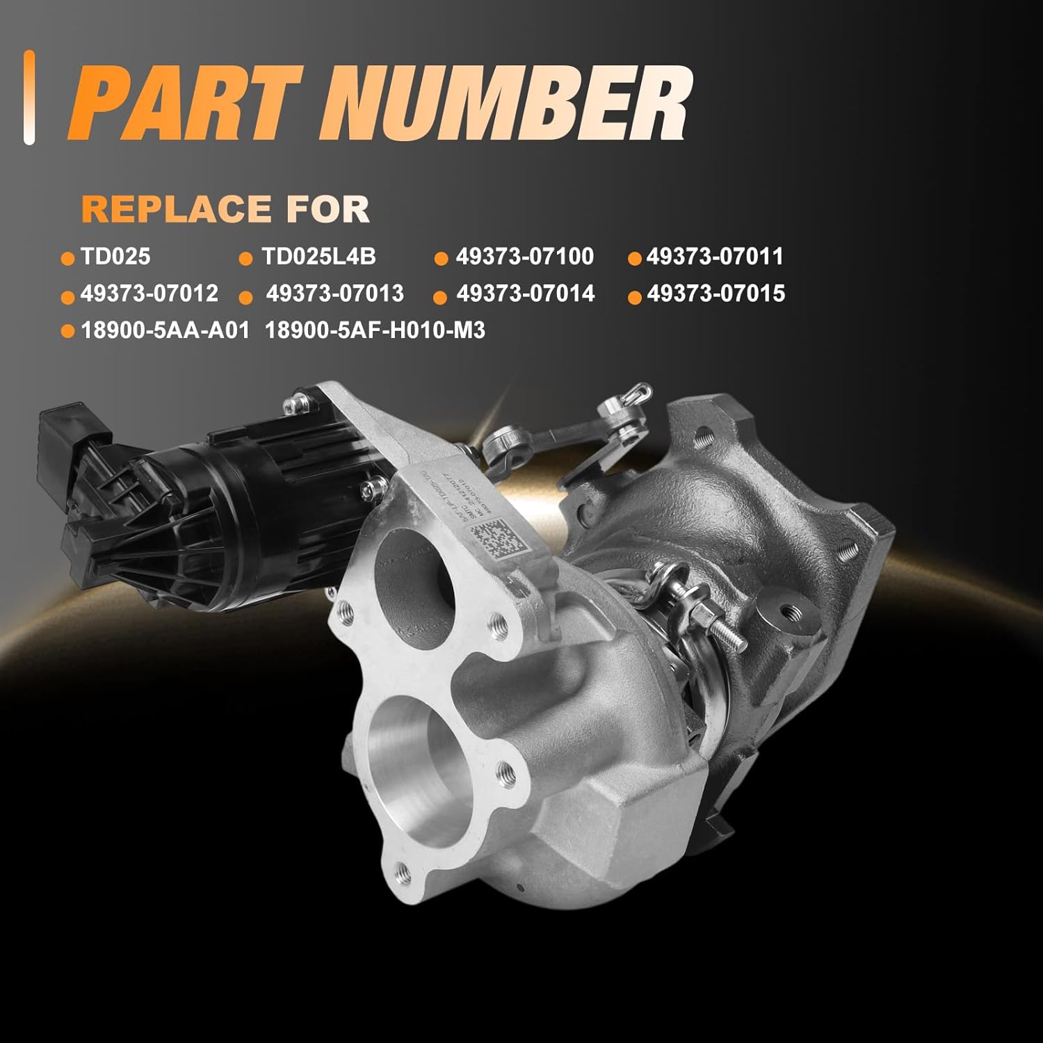 TD025L4B 49373-07014 Turbocharger Kit w/Actuator & Gasket For 2016-2021 Honda Civic 1.5L