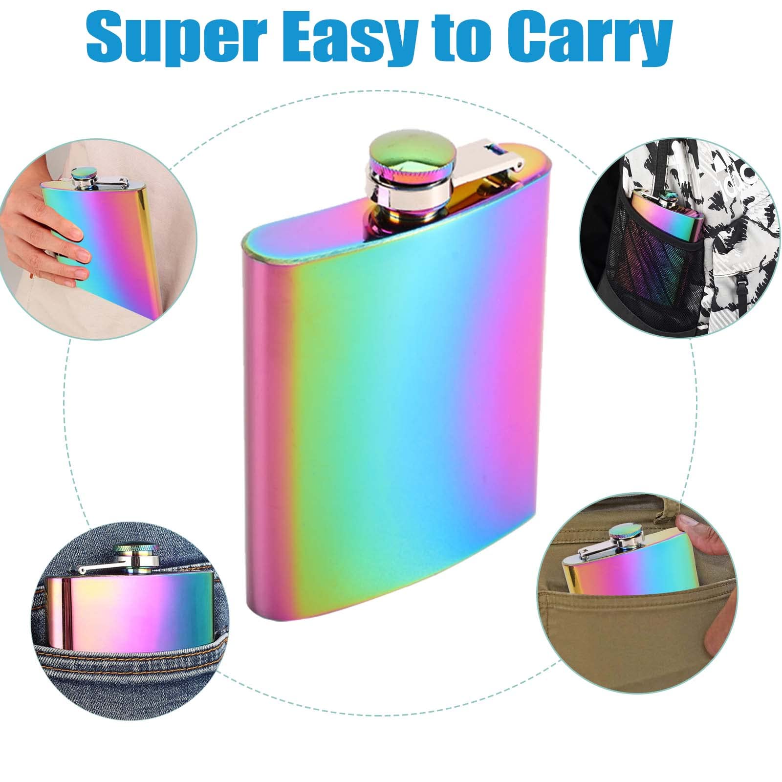 Fiaschetta Whisky In Acciaio Inox 304 Da 4oz/100ml - Con Imbuto, Design Elegante, Tascabile, Per Trekking, Regalo