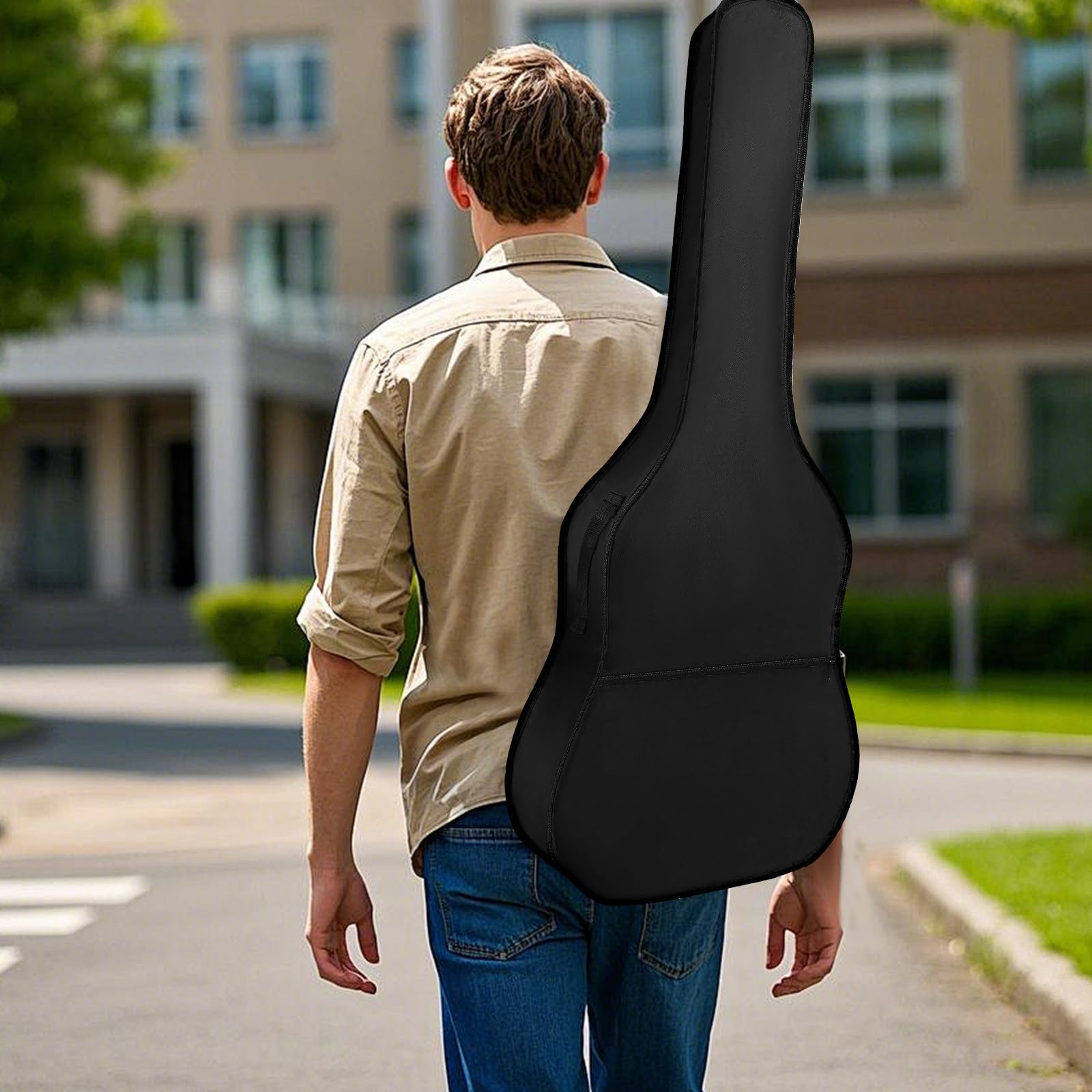 BESPORTBLE Estuche de Guitarra de 40/41 Pulgadas de Tela Oxford 420d, Bolsa Portátil para Guitarra Acústica y Clásica Correa Ajustable, Funda de Viaje Resistente para Instrumentos Musicales