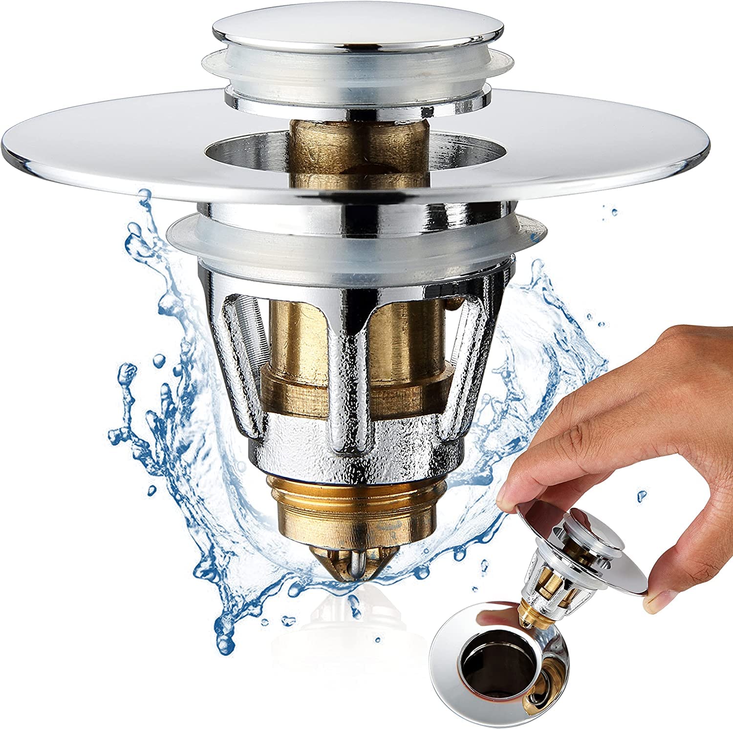 Kresal Sink Plug, Pop up Sink Plugs Replacement with Drain Strainer