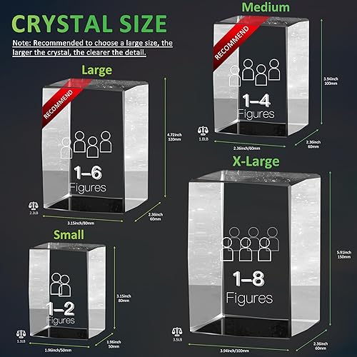 Miniatura 5 de Foto de cristal 3D, regalos personalizados para padre, papá, marido, mamá, esposa, hombres, mujeres, ella, él, regalos de cumpleaños conmemorativos