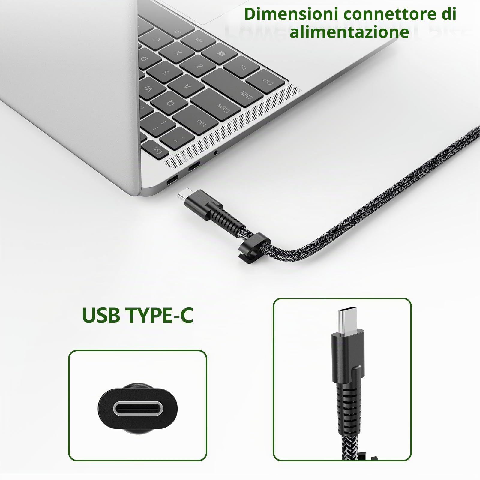 Alimentatore USB C da 110 W per HP M52950-001 M52946-003 M52946-001 TPN-CA24 TPN-DA24 HP Elite Dragonfly G3 ZBook Firefly 16 G9 G10 EliteBook 860 865 G9 G10 Adattatore di alimentazione