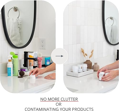 Miniatura 3 de Tarro de bomba sin aire  Contenedor de bomba de aire para crema, loción y gel  Botella dispensadora de 1.7 onzas lista para viaje, recargable,