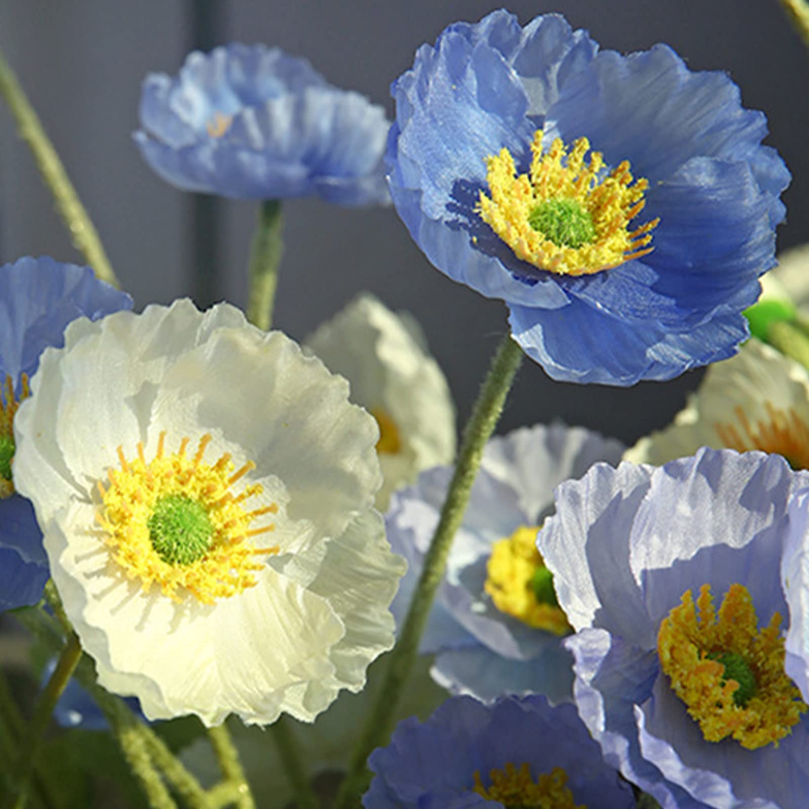 Fiori artificiali fiori di seta di papavero finto stelo lungo inaugurazione della casa tavolo da giardino matrimonio festa fai da te matrimonio Bouquet da sposa Decor  15