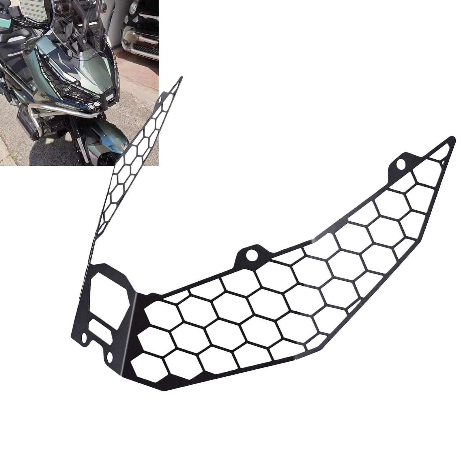 Osłona Reflektora Motocykla, Czarna Metalowa Osłona