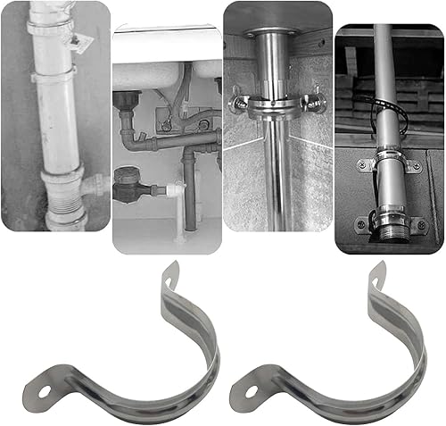 Miniatura 9 de 10 correas rígidas de tubo de 2 pulgadas, correa de acero inoxidable de dos agujeros, soporte en U, correa de tubo ampliada, clip de tensión, kit