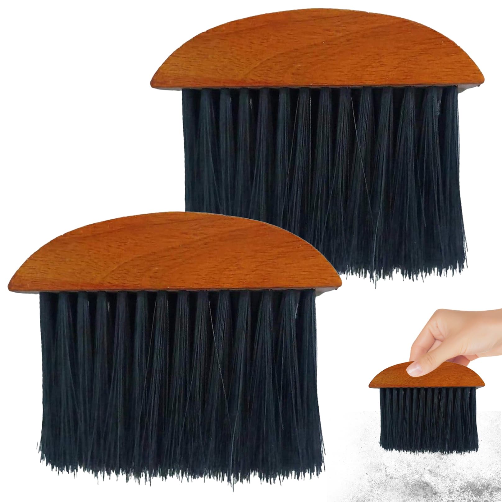 Dorccsi Fireplace Brush 2PCS Hearth Brush with Semicircle Wooden Handle Fireside Companion Set Fire Brush for Cleaning Fireplace Accessories Hearth Brush Log Brush Fireplace Accessories Fire Brush