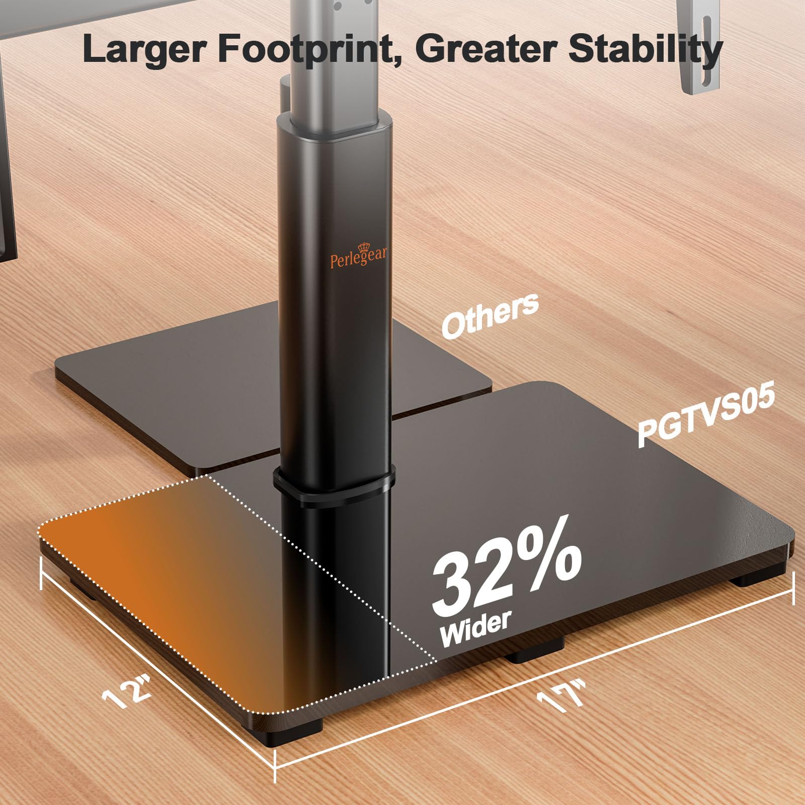 Amazon.co.jp: Perlegear テーブルトップ テレビスタンド PGTVS05