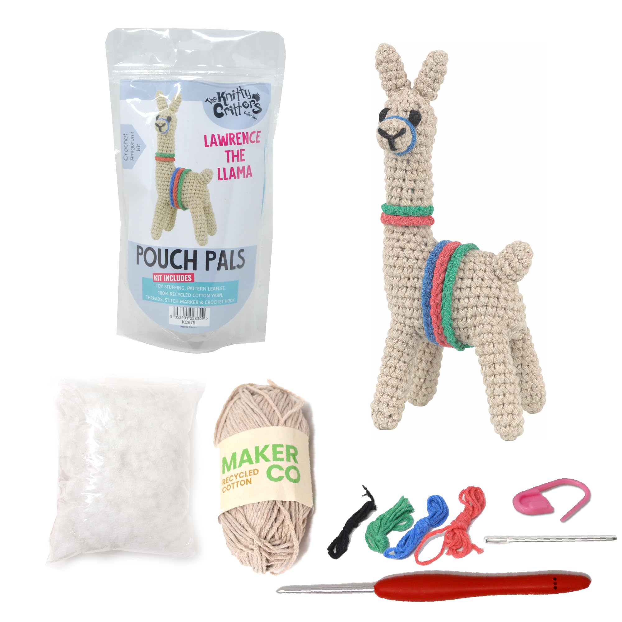 KNITTY CRITTERS - Pouch Pals Crochet Kit - Lawrence The Llama