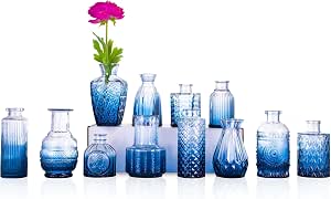 Maia Gifts – Set Di 3 Vasi In Vetro Turchese, Forma Organica, Design Irregolare, Mini Vasi Per Fiori Recisi