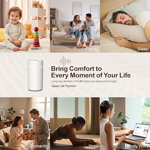 Miniatura 7 de Humidificador de proyección de estrella para automóvil con tanque de 12.2 fl oz, difusor portátil de niebla fría alimentado por USB, humidificador