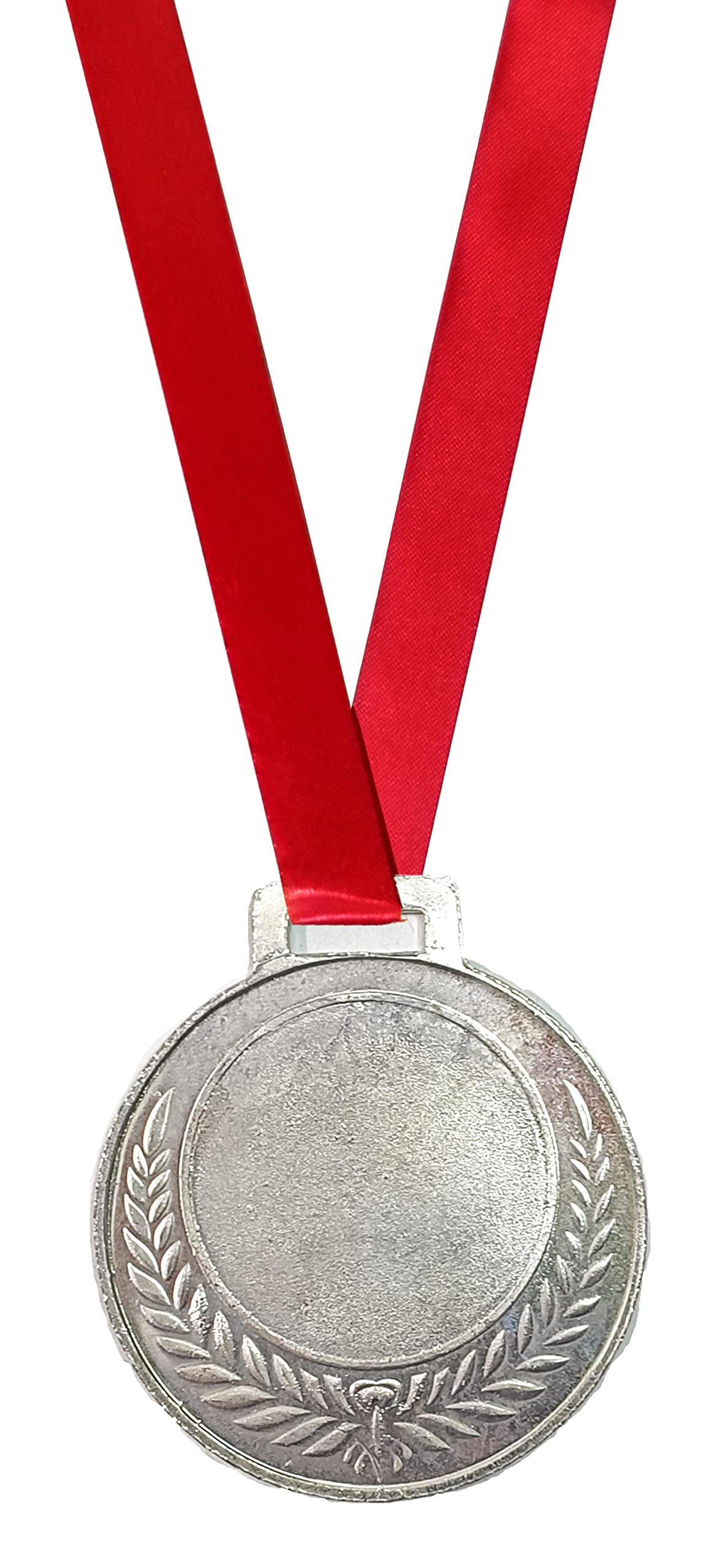 Be Win Embossed 2.5" Inches Dia Mild Steel Medal in Gold, Silver & Cherry Brown Colors with Satin Tag for Sports Events Events & Competitions (12 Pcs Medal with Tag, Silver)-image-39