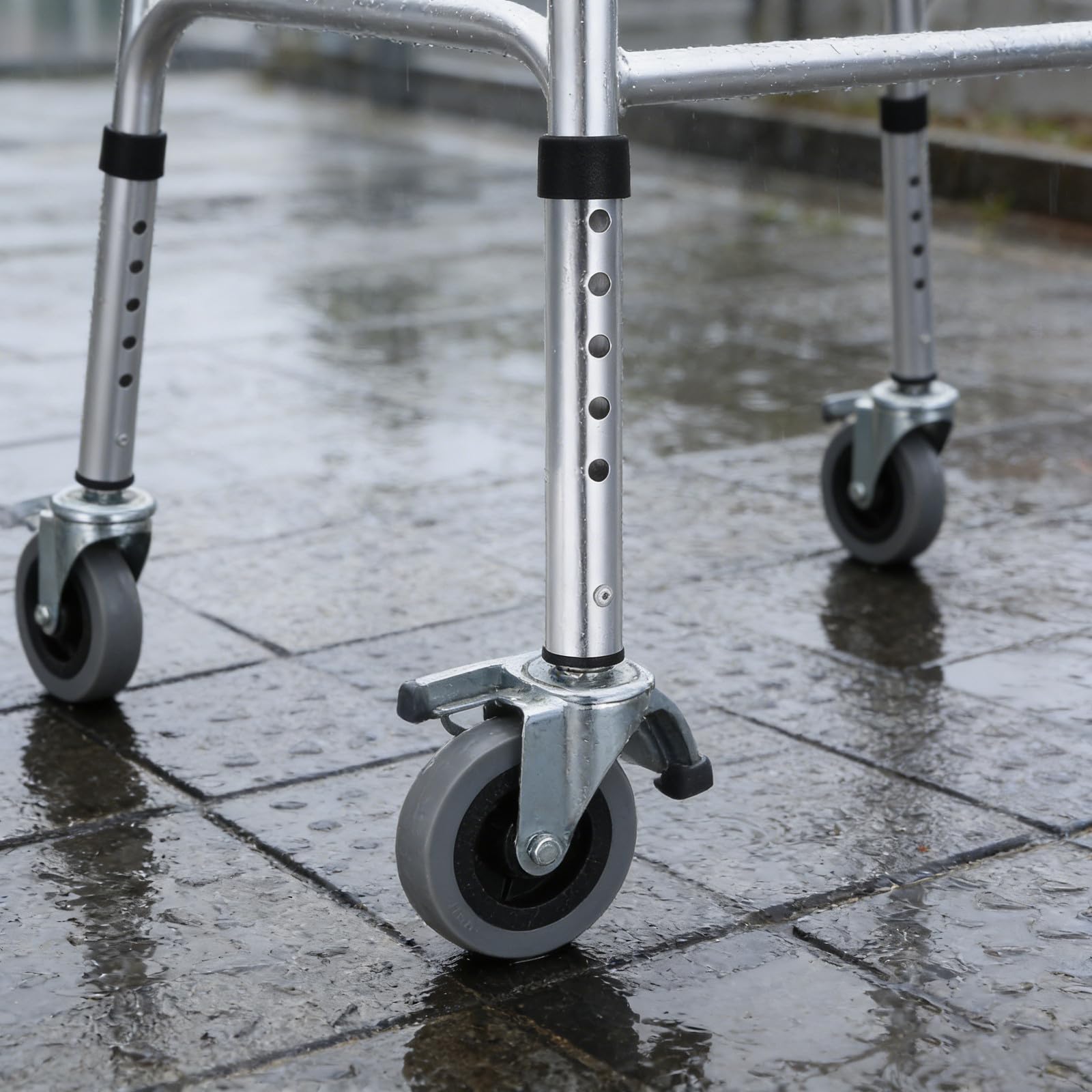 Healeved Ruote di Ricambio Piedini Resistenti per Deambulatore in Lega di Alluminio per Scorrimento Agevole, per Rollator e Walker in Ospedali e Case