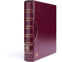 LIGHTHOUSE - Coin Album Set with ENCAP 5 Pages for Quadrum Snaplocks, Fits 100 2"x2" Coin Holders with Matching Slipcase - Red