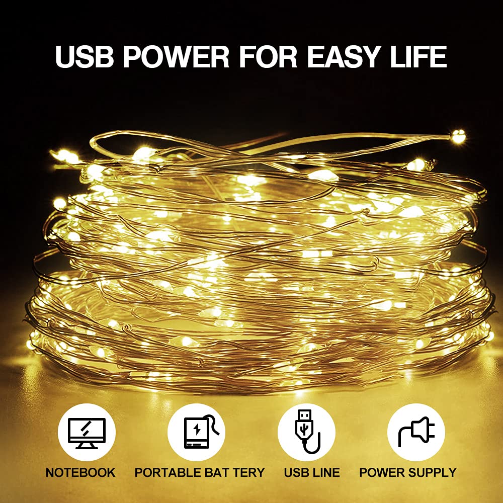 Luci Stringa LED 12M 120 LEDs Catene Luminose Con USB Alimentata - Foto 10