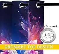 Vista 43 de Cortinas opacas de mariposa para decoración del hogar de niñas y niños, hermosas flores en acuarela, con ojales, aislamiento térmico, cortinas