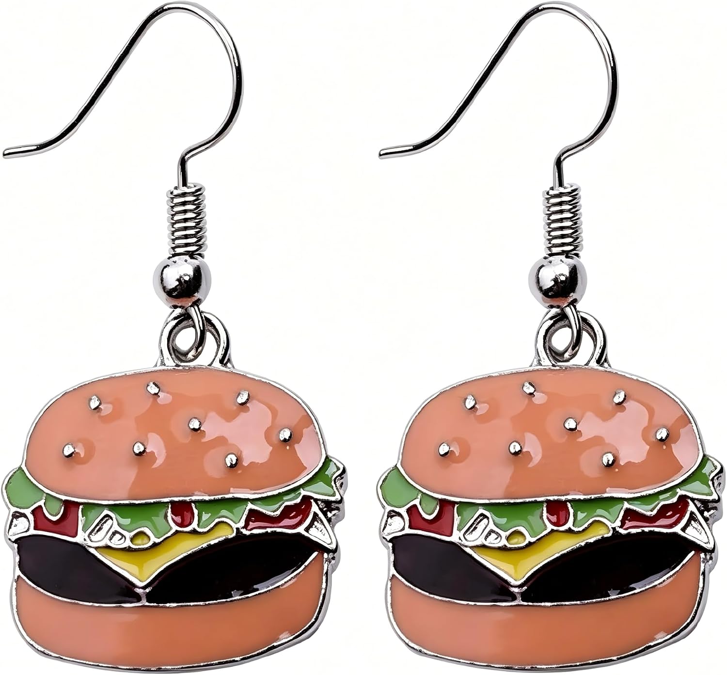 Food Earrings Cute Pizza Hot Dog Hamburger Hook Earrings Cola Bottle Dangle Earrings for Women