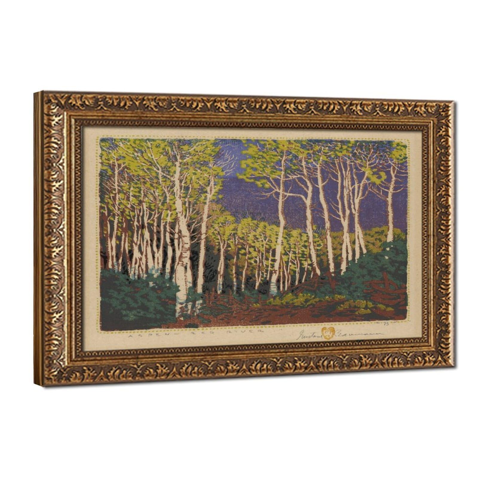WCYB Gustave Baumann Aspen, Red River - Vintage Southwestern Landscape Giclée Prints Posters Canvas Deco Paintings Wall Art For Office Living Room Hangable