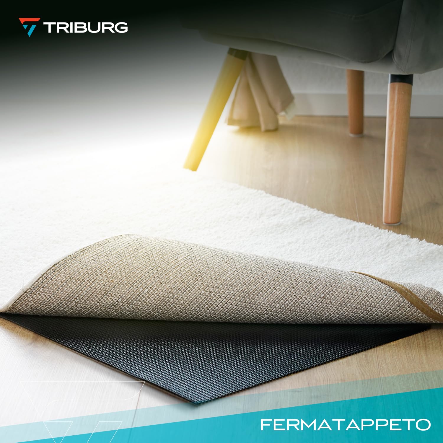 TRIBURG Tappetino universale antiscivolo 120x180 cm Può essere tagliato a misura e lavato - Tappetino per bagagliaio auto | Tappetino antiscivolo per moquette | Tappetino per cassetto