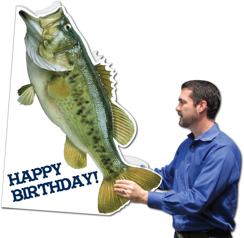 VictoryStore Jumbo Greeting Cards: Fish Shaped Birthday Card (Fish Theme) 2 feet x 3 feet card with envelope